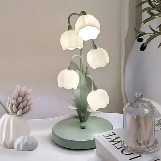 Flower Bedside Lamp Vintage Lily Of The Valley 5 Sockets