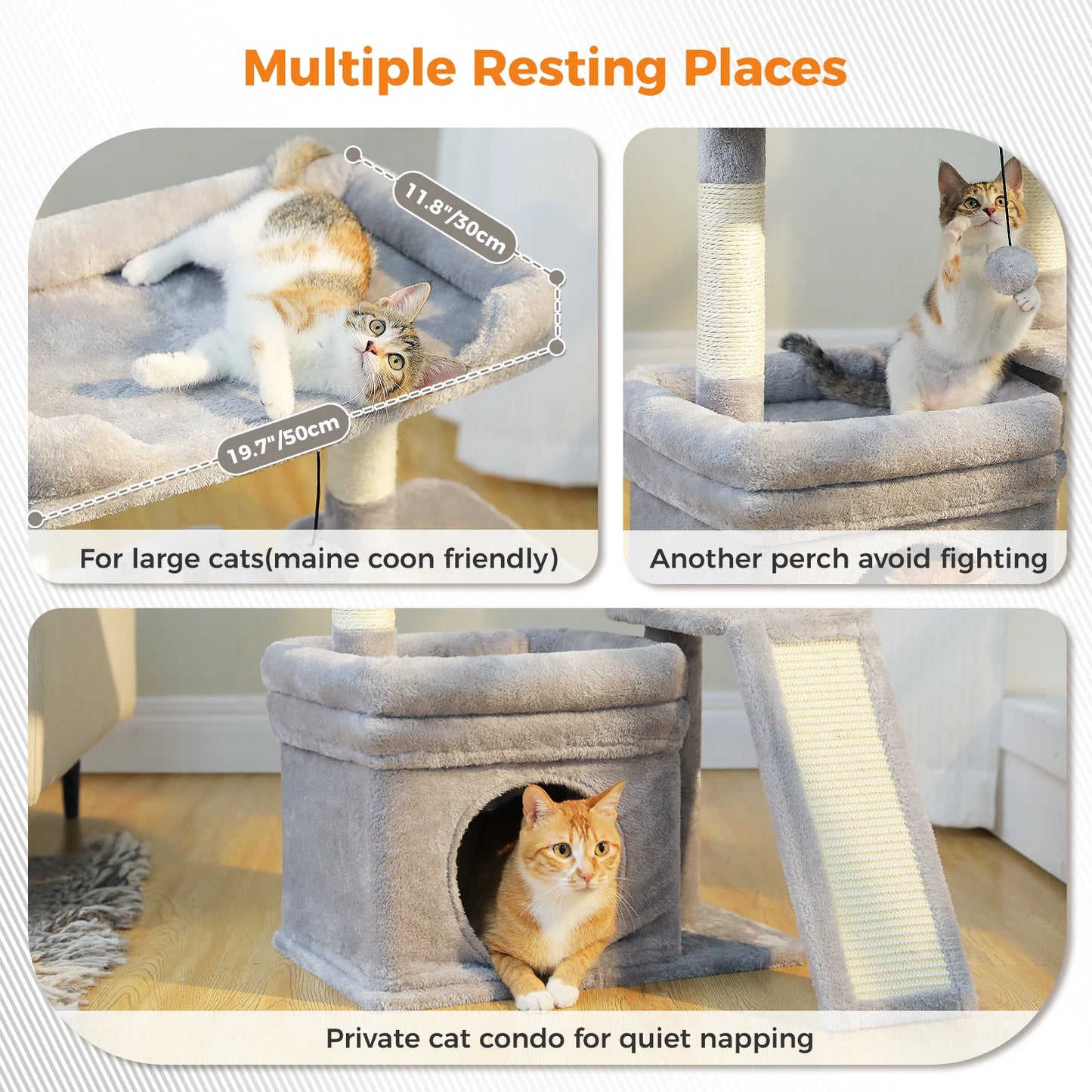PAWZ Road Small Cat Tree Indoor Tower With Sisal Post