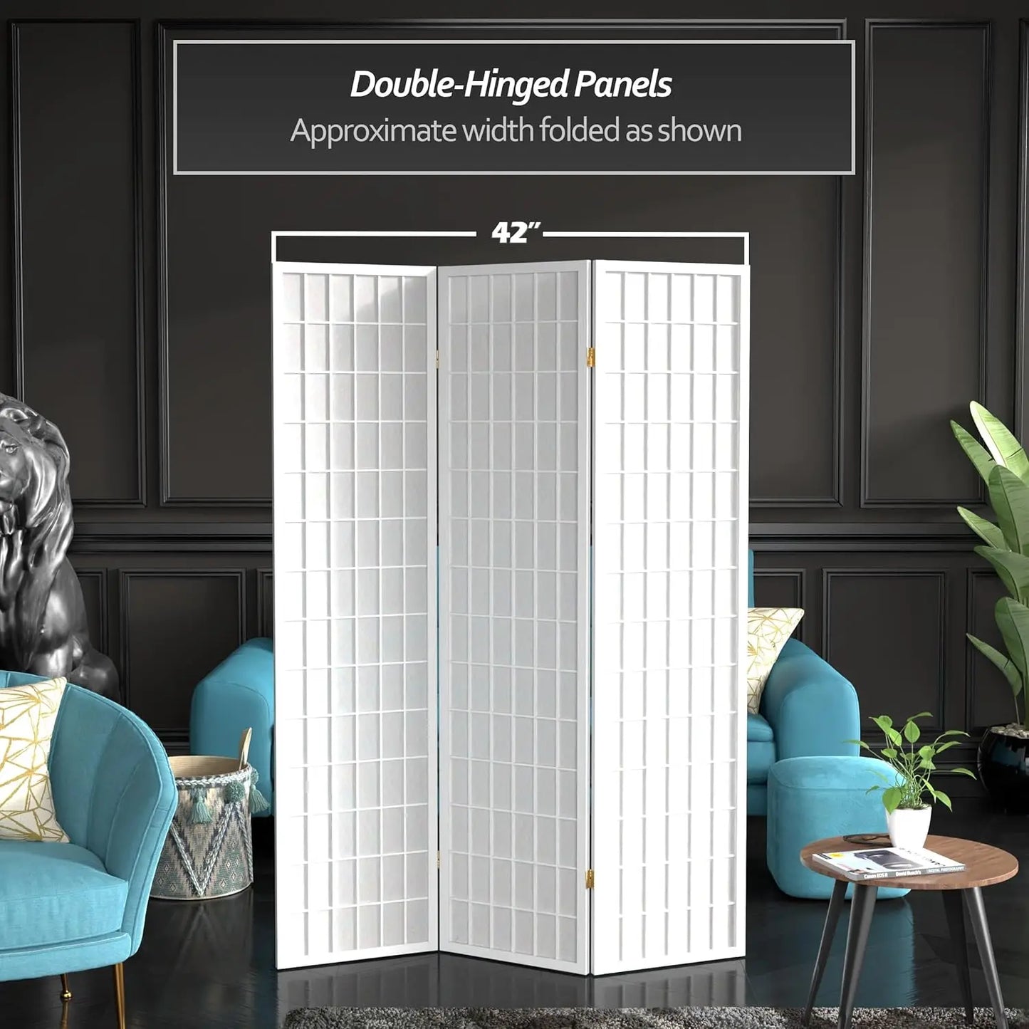 Japanese Shoji Room Divider Screen With Rice Paper Panels