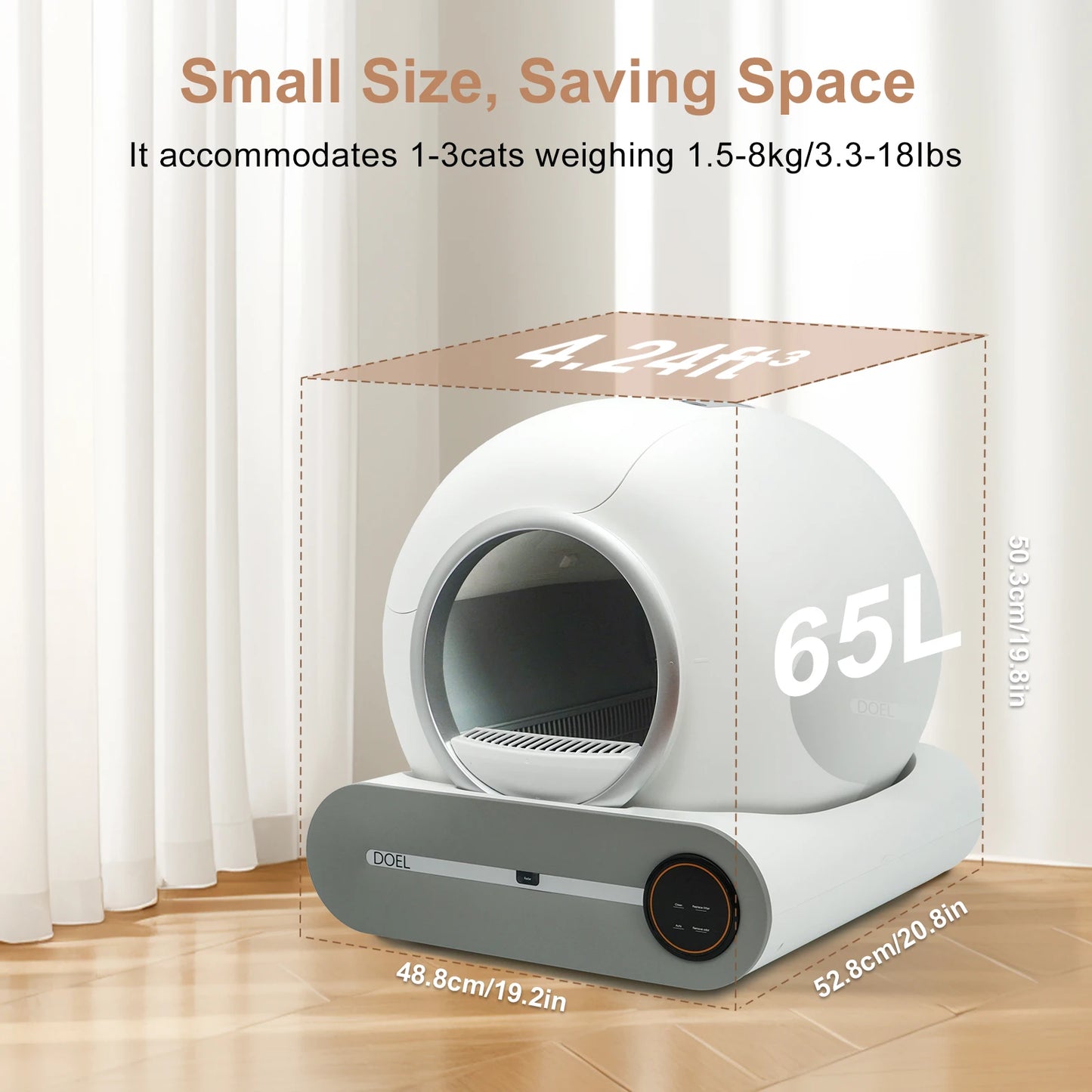 DOEL Self Cleaning Cat Litter Box with App Control