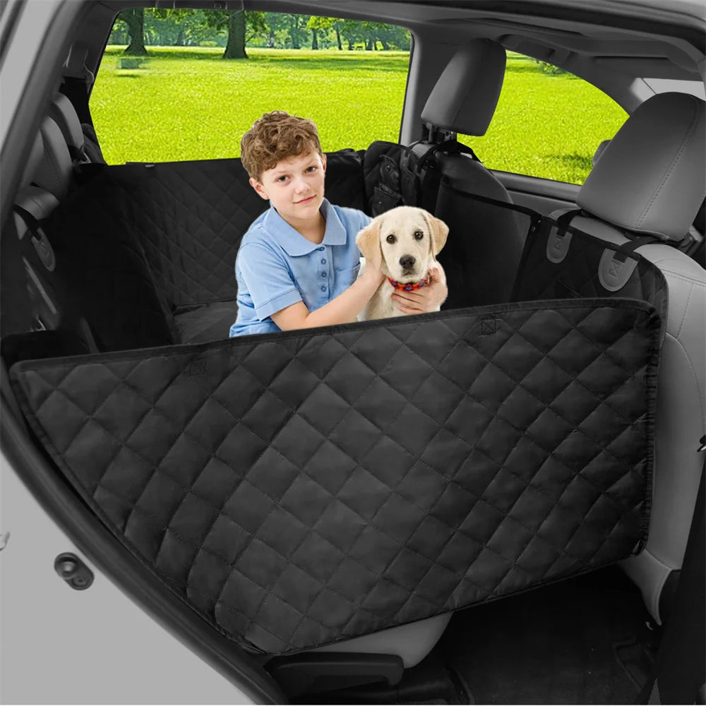 Waterproof Back Seat Extender Dog Car Seat Cover With Mesh Window Storage Pocket