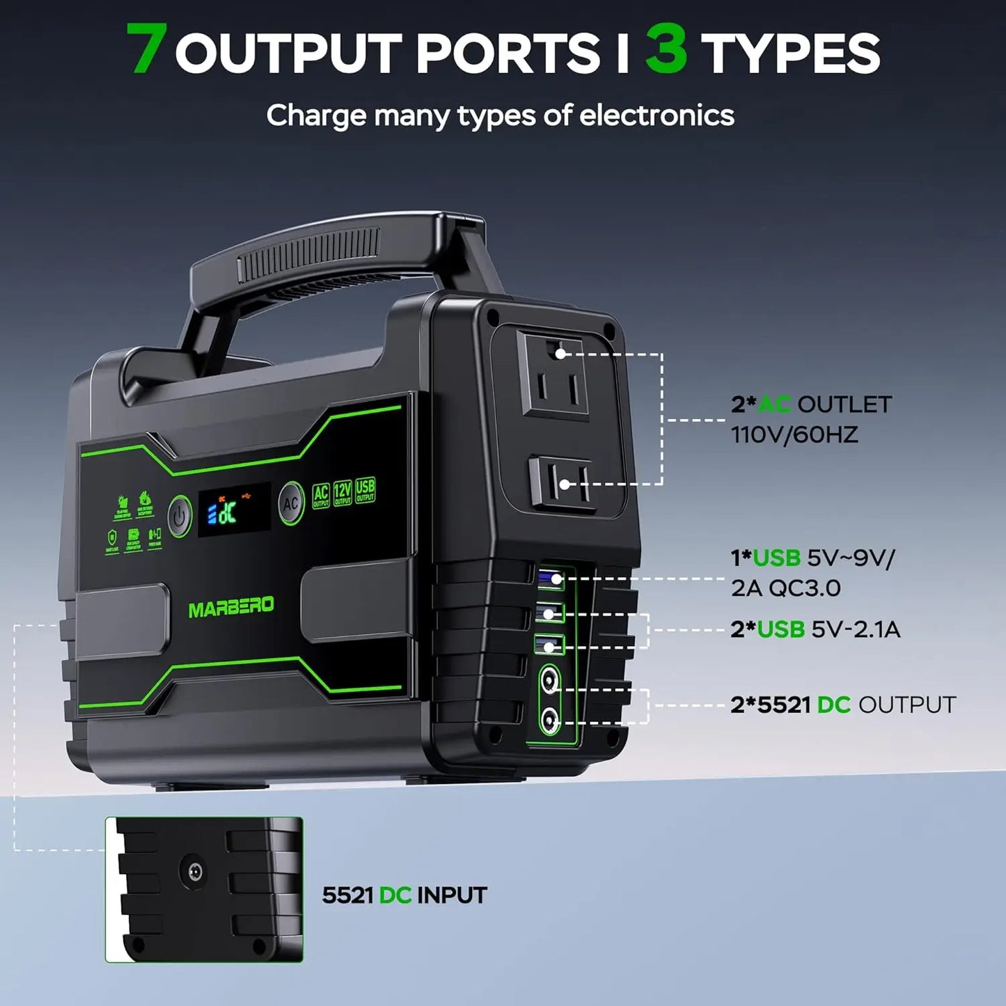 155Wh Solar Generator With 2 AC Outlets Portable Power Station