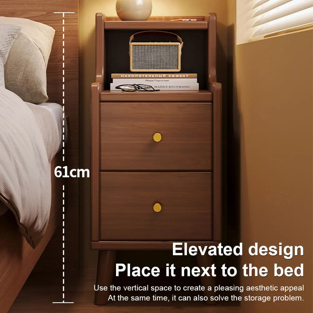 Ultra-Narrow Bedside Table With Storage Space Modern Nightstand