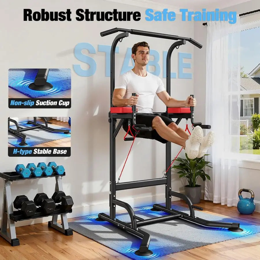 MBVM Power Tower Pull Up Bar Station 450 Lbs Capacity
