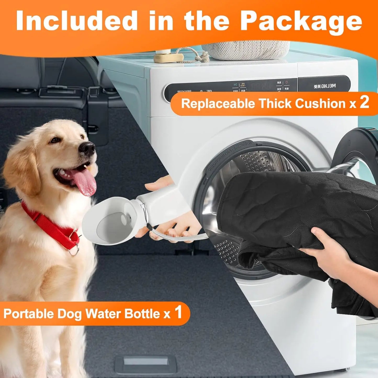 Wedyvko Waterproof Dog Car Hammock Seat Cover for Back Seats