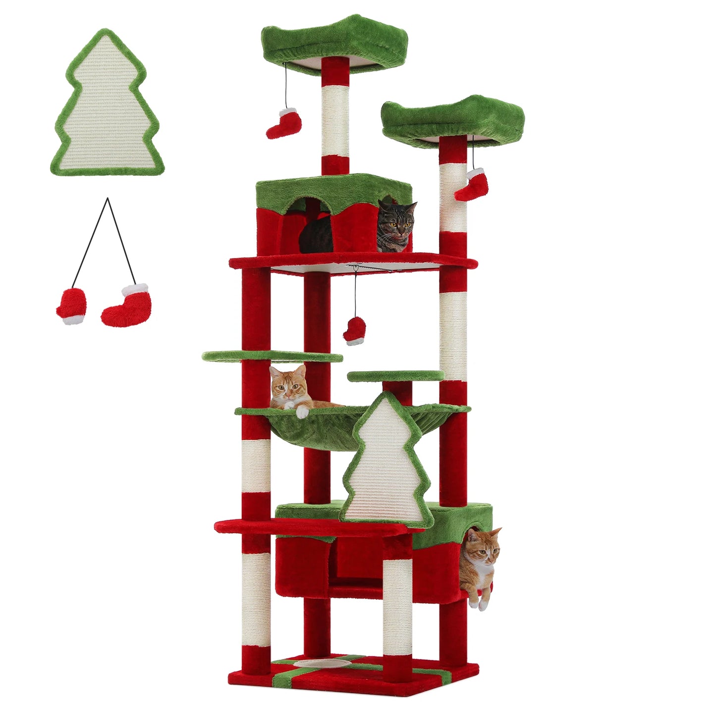 PAWZ Road Christmas Cat Tree With Sisal Posts Tower