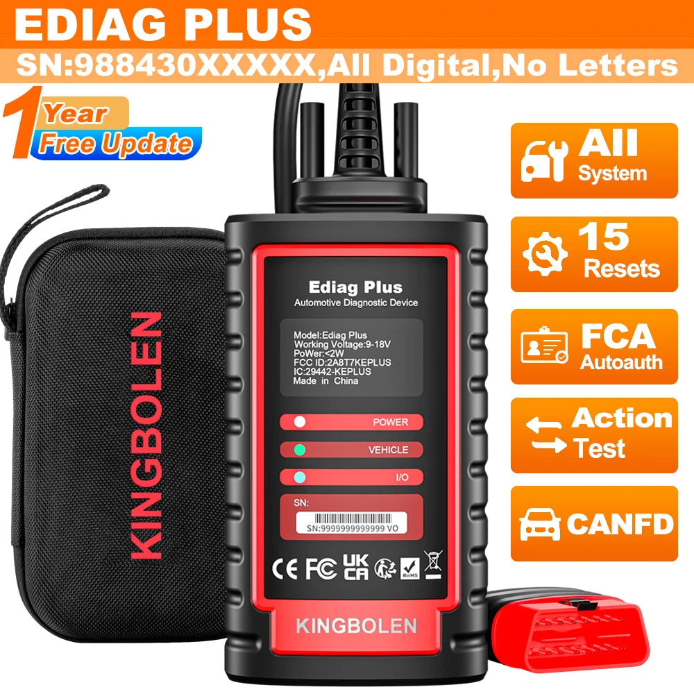 THINKCAR Thinkdiag 2 Ediag Plus Automotive Tool OBD2 Scanner CAN FD Bidirectional 15 Reset All System Diagnostic tool ECU Coding