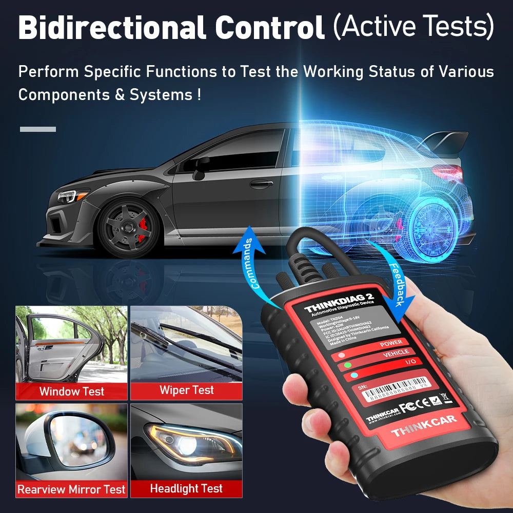 THINKCAR Thinkdiag 2 Ediag Plus Automotive Tool OBD2 Scanner CAN FD Bidirectional 15 Reset All System Diagnostic tool ECU Coding