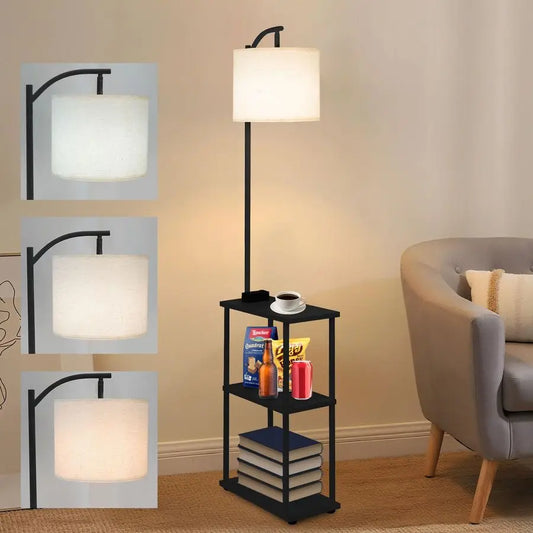 Lamp With Side Table USB Charging And 3 Color Temperatures