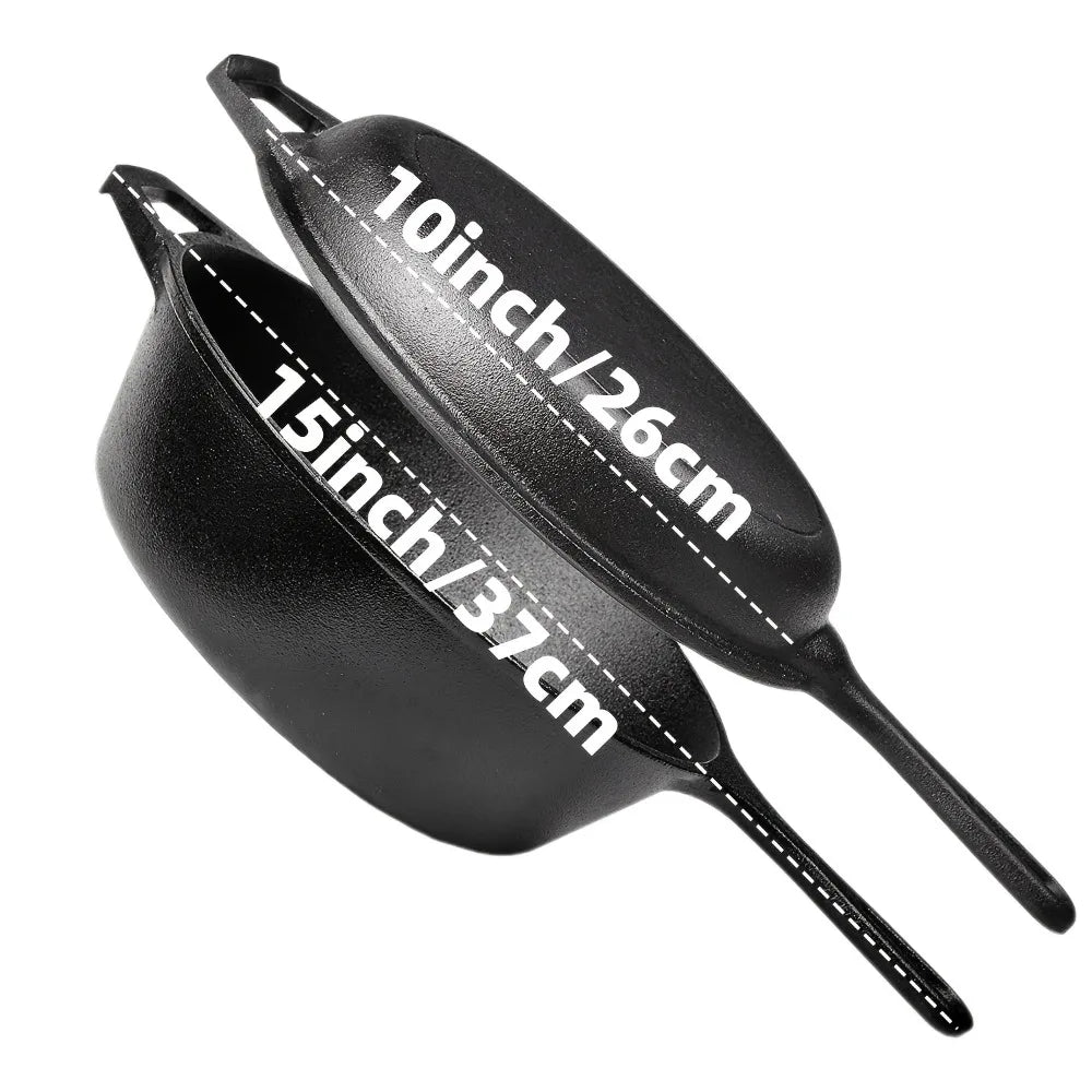 AEDG Cast Iron Skillet Set Three Piece Preseasoned Heavy Duty Pans Oven Grill