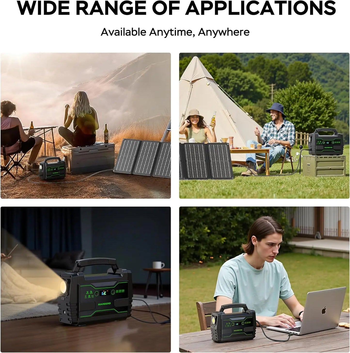 155Wh Solar Generator With 2 AC Outlets Portable Power Station