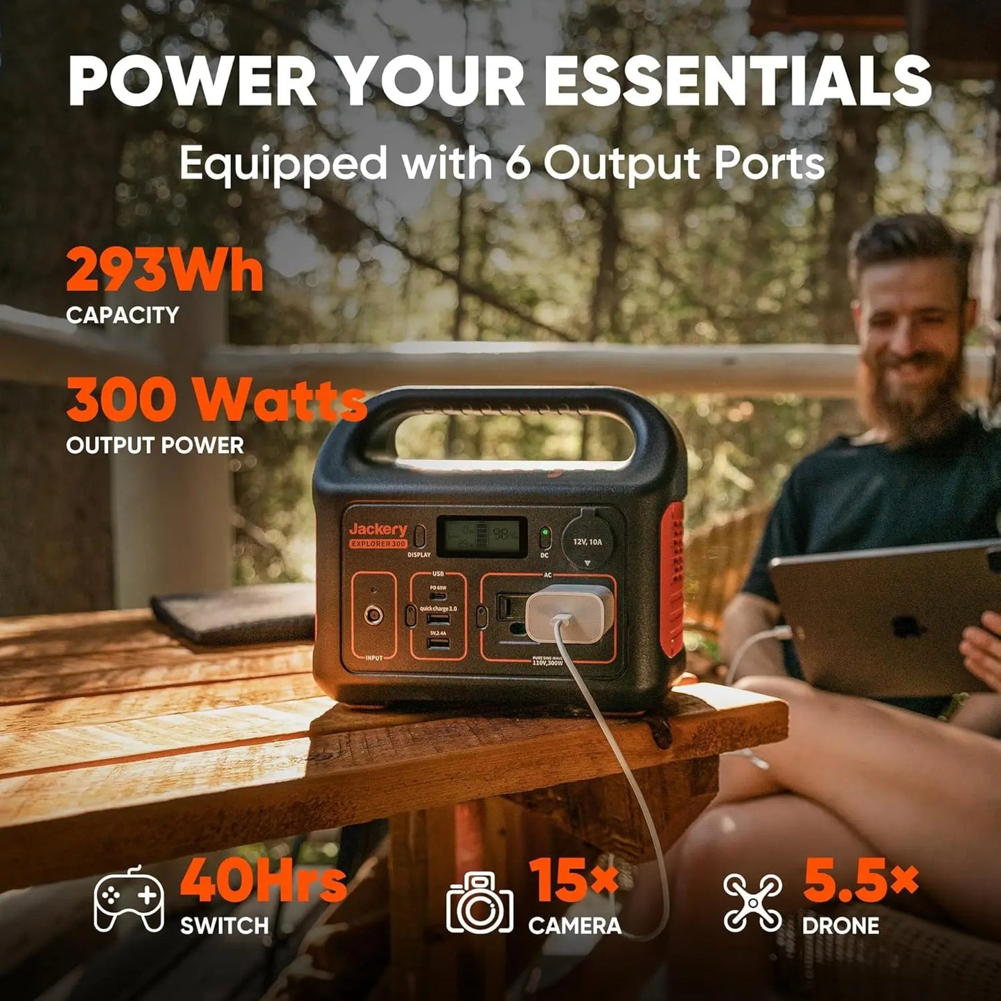XMSJ Solar Generator 300W 293Wh Battery With 100W Panel