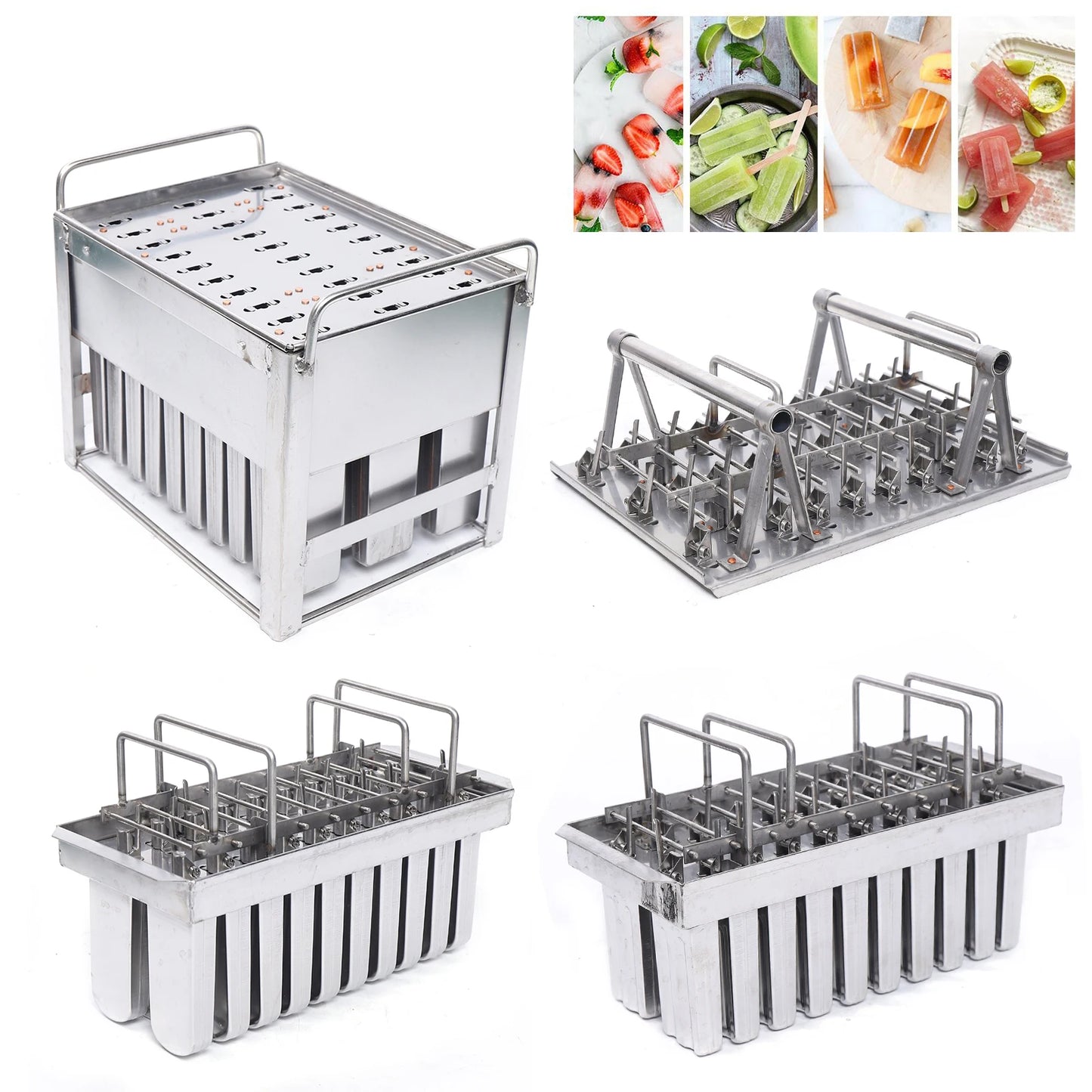 Food-Grade Stainless Steel Ice Pop Mold For 20 Pops