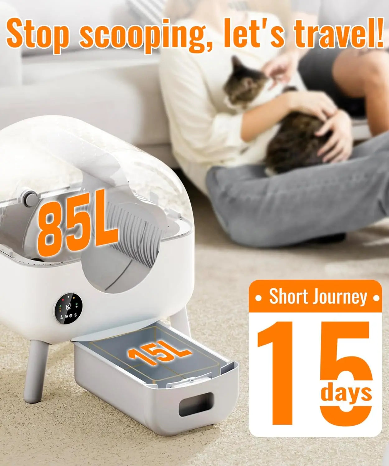 XMSJ Automatic Self Cleaning Cat Litter Box with Trash Bags