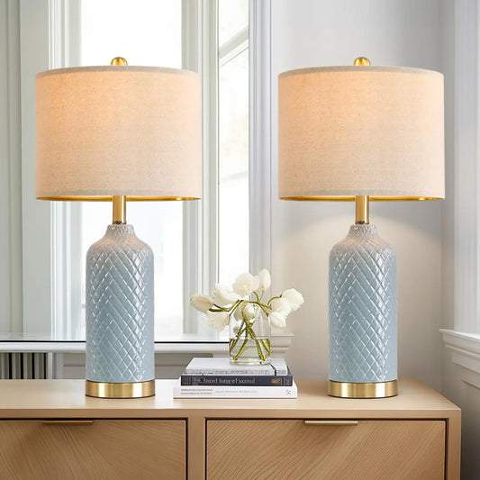 XMSJ Modern Ceramic Table Lamps Set Of 2 For Living