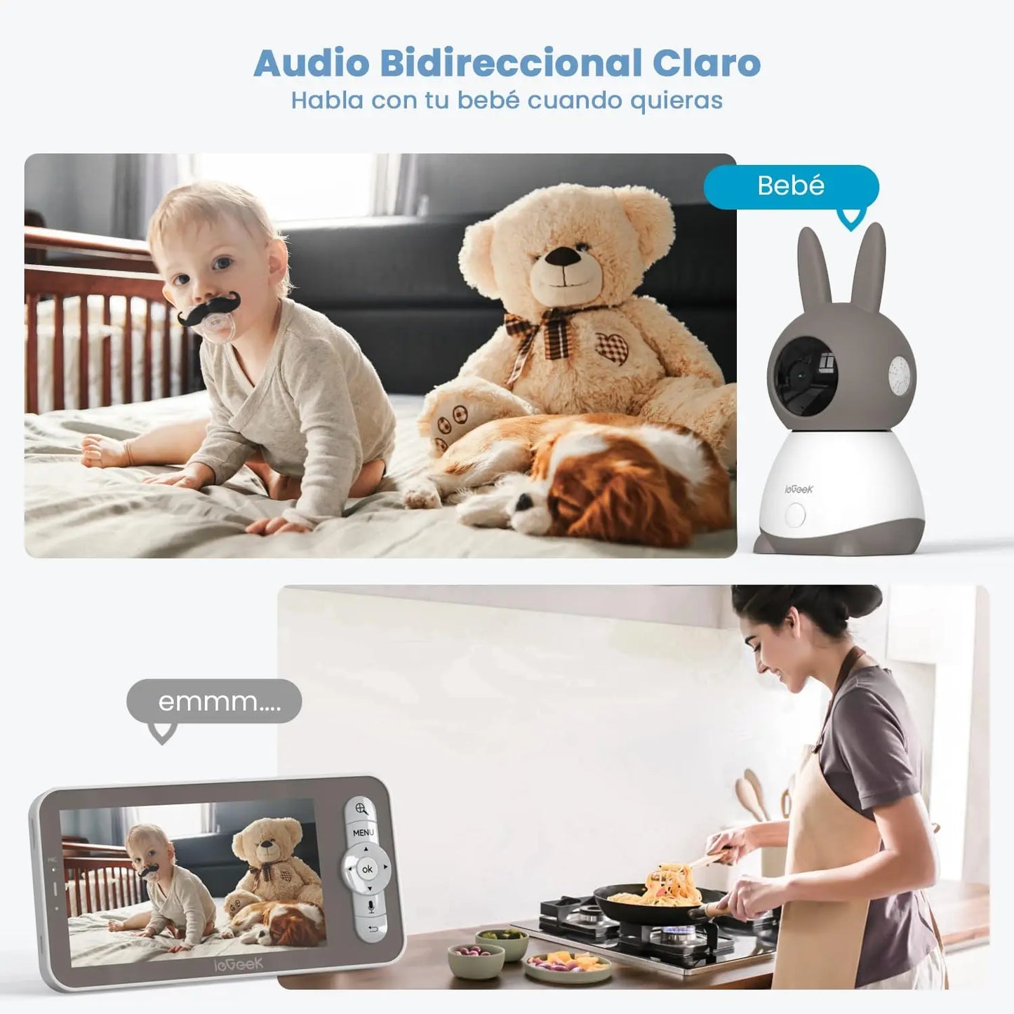 IEGEEK Baby Surveillance Camera 2K/3MP With 360 Degree PTZ