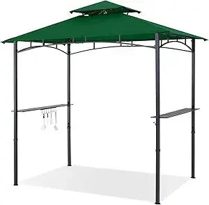 XMSJ Grill Gazebo Shelter With LED Light Outdoor Canopy
