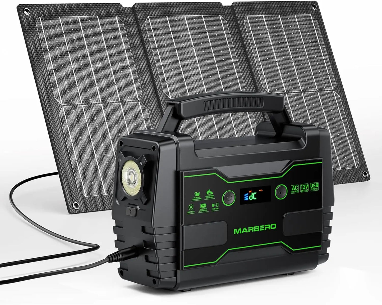 155Wh Solar Generator With 2 AC Outlets Portable Power Station