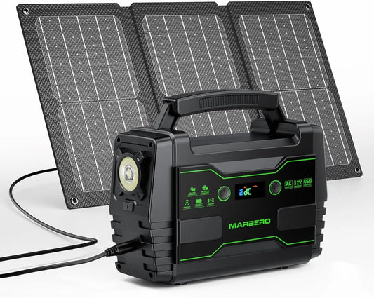 155Wh Solar Generator With 2 AC Outlets Portable Power Station