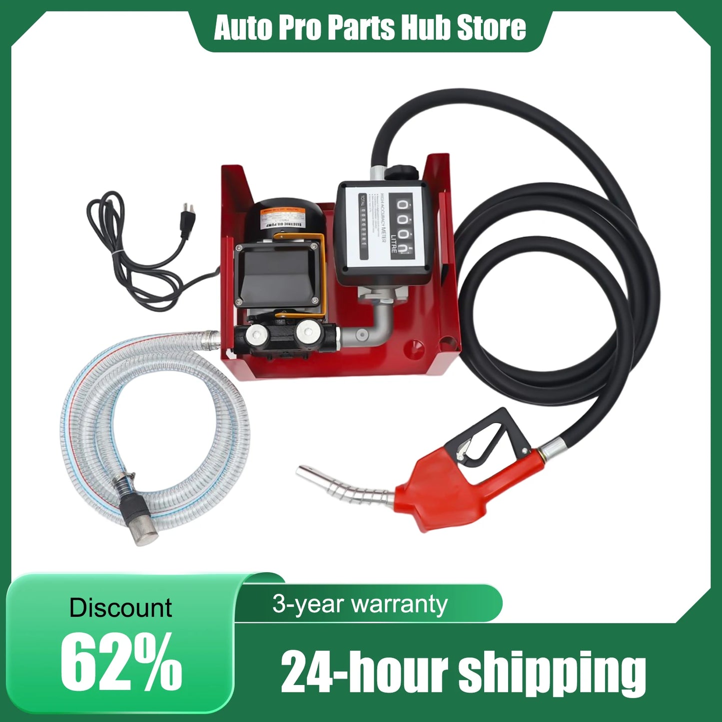 Bymaocar Electric Diesel Transfer Pump 110V 550W With Nozzle Meter