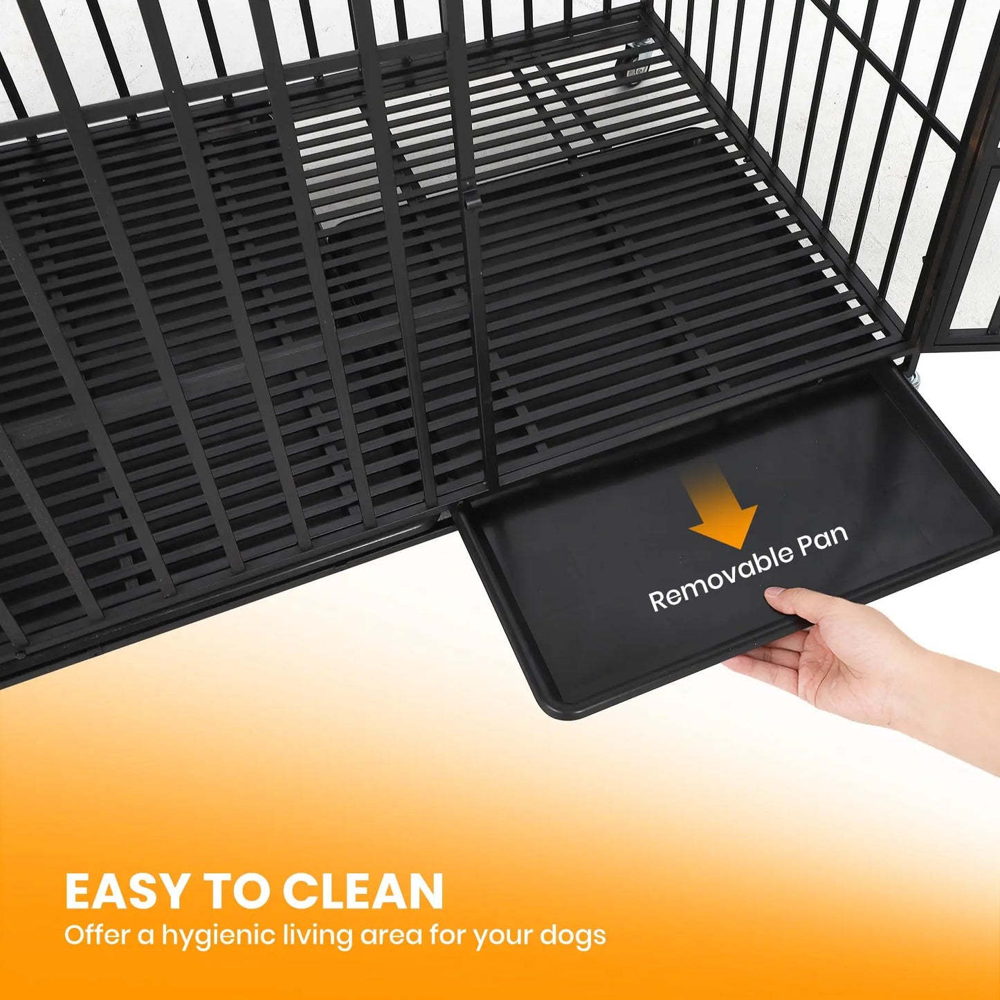HiMISS Heavy Duty Escape-Proof Metal Dog Crate with Three Doors