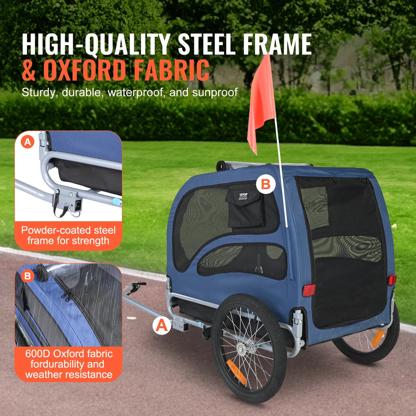 Dog Bike Trailer Carrier SucceBuy With Reflectors And Flag