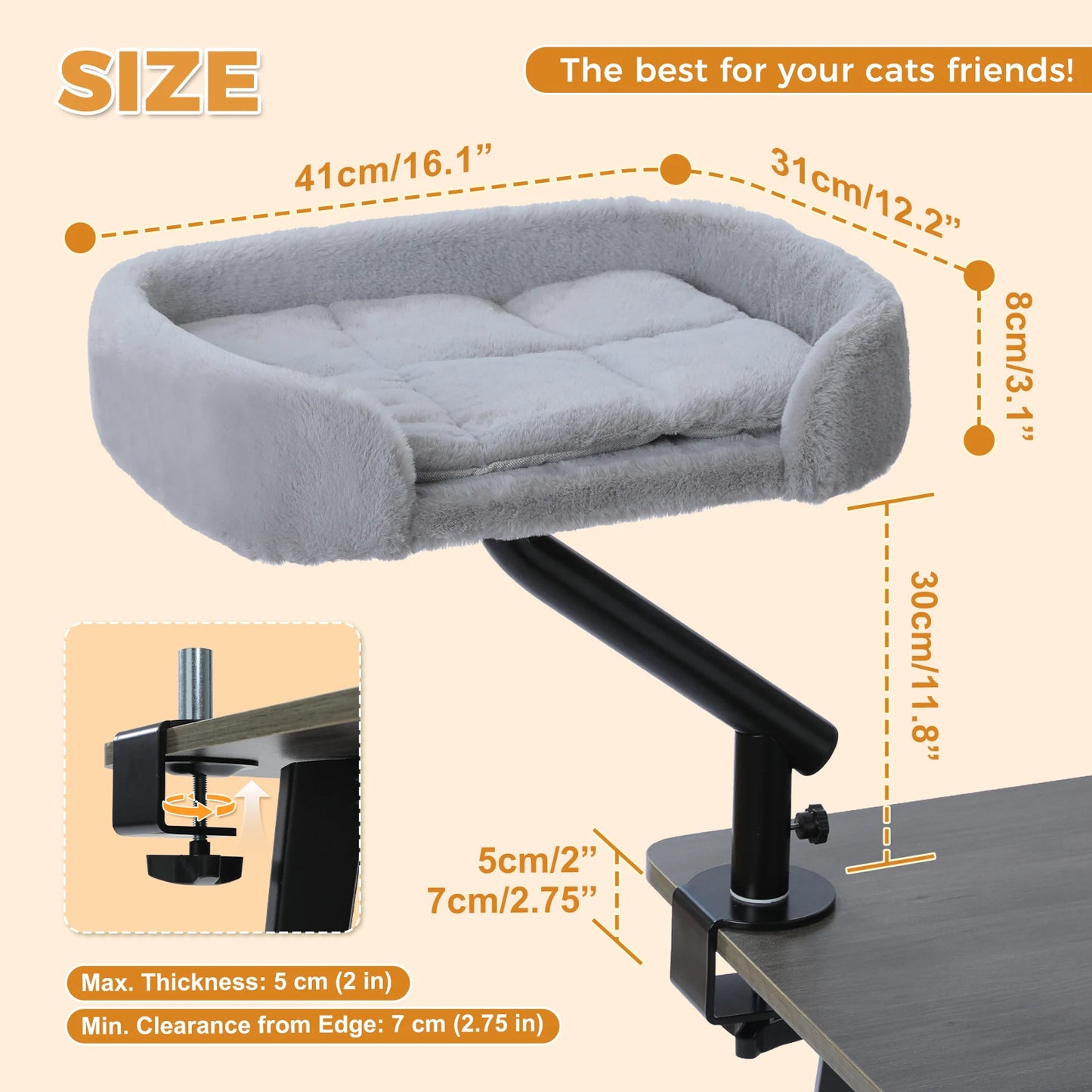 PAWZ Road Cat Desk Bed 360 Degree Rotatable Indoor Hammock