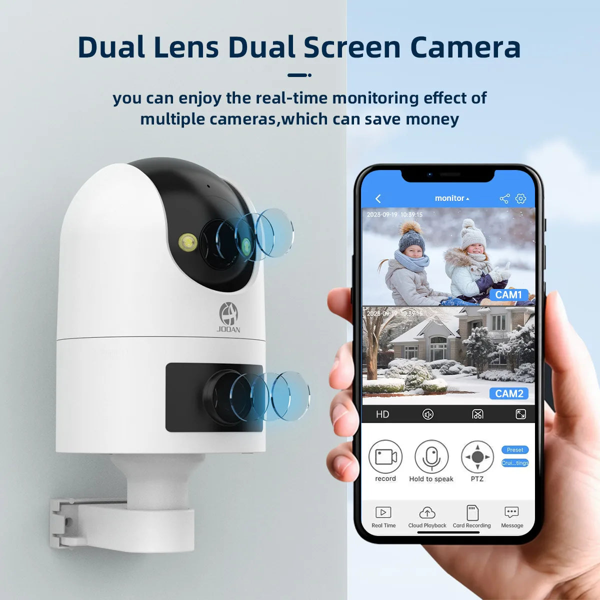 JOOAN 4K PTZ Outdoor Camera Dual Lens AI Tracking Pro