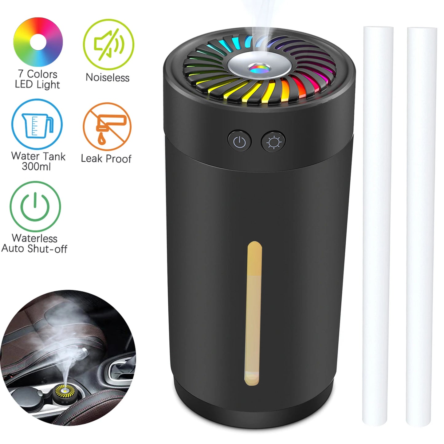 Romellar Ultrasonic Humidifier USB Dual Mist Modes