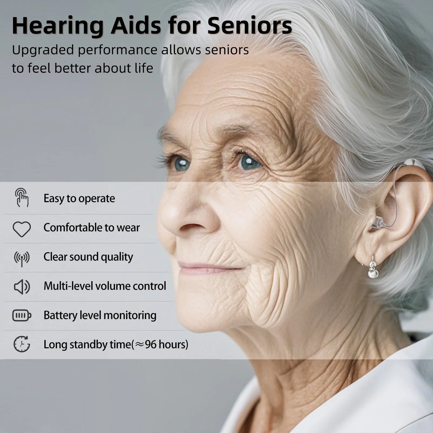 KFCOPTEE Rechargeable Hearing Aids For Adults, Invisible Digital Ear Amplifiers