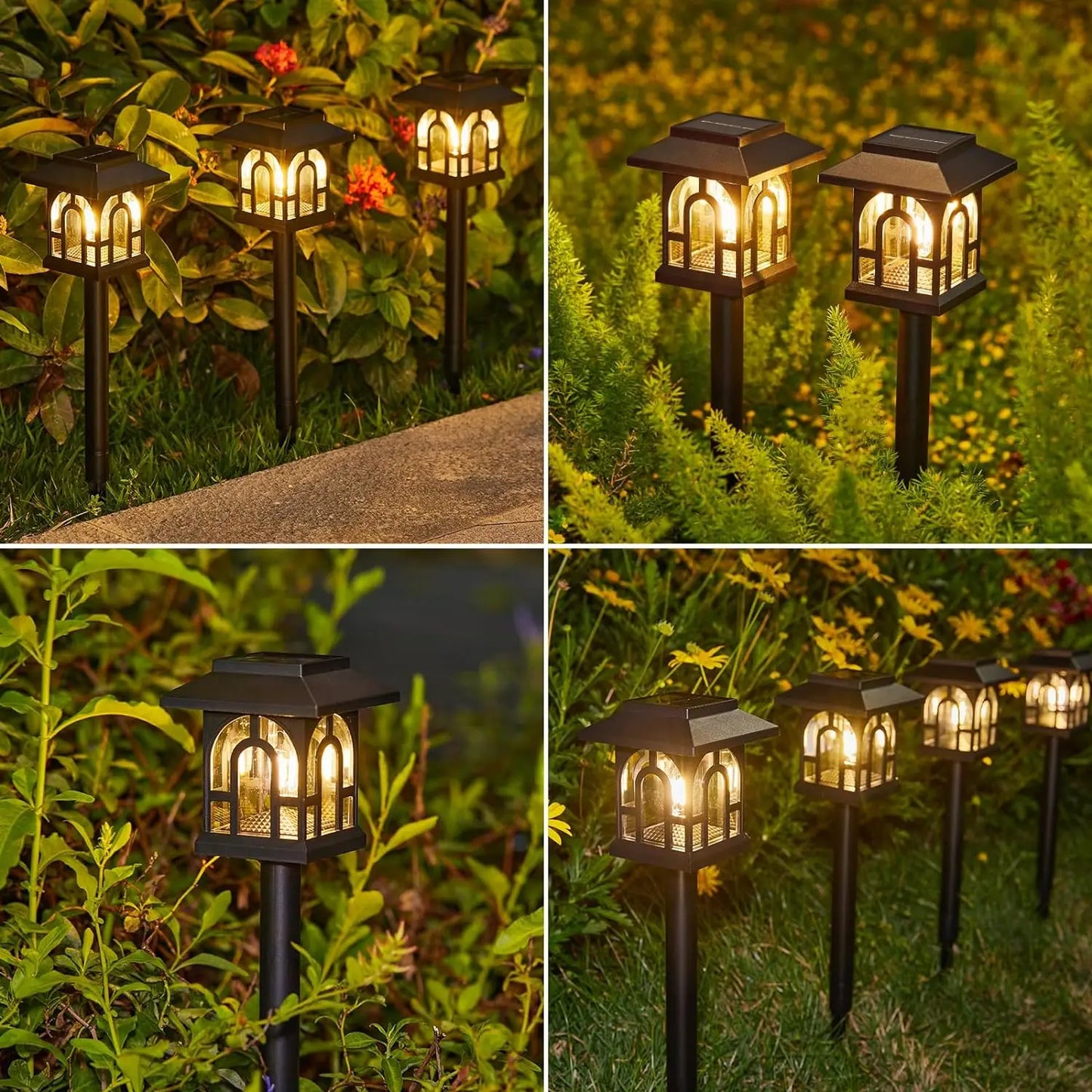 Solar Pathway Lights Auto On Off For Yard Patio Walkway