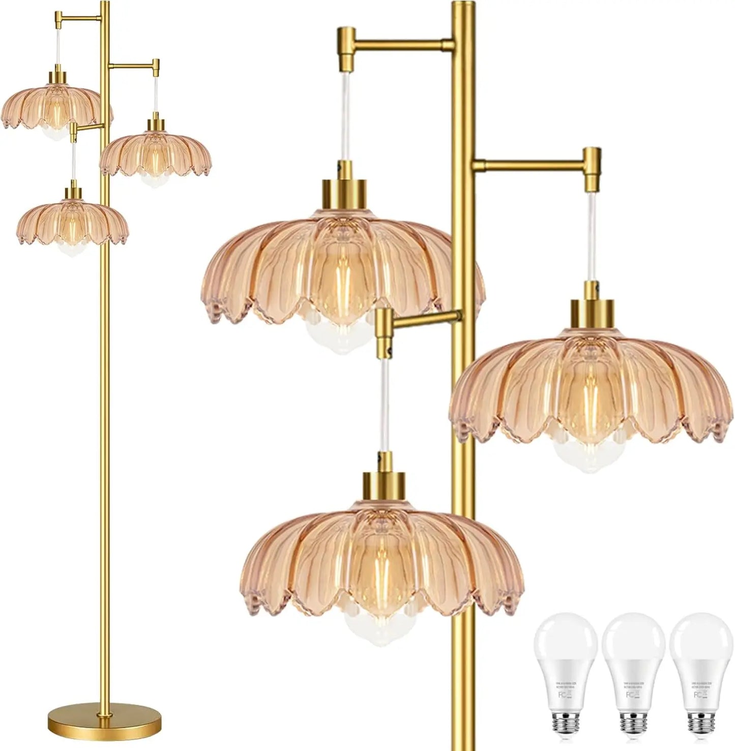 Modern Floor Lamp With Tree Design And Three Lights