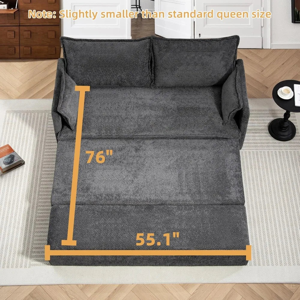 Pull-Out Sofa Bed With USB Charging And Side Pockets