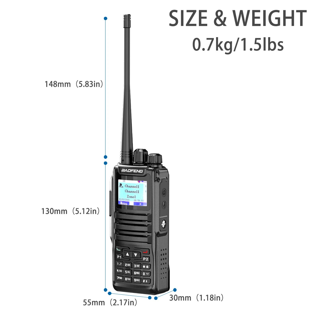 BAOFENG GPS Dual Mode Walkie Talkie DM-1701 Analog And Digital