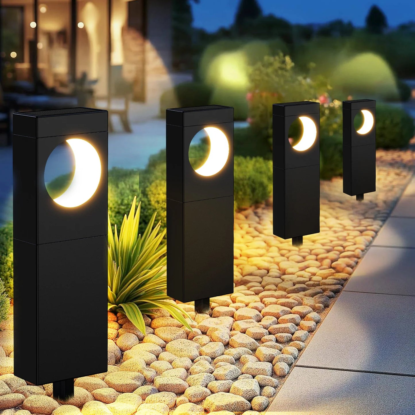 KPSTEK Solar LED Pathway Lights 4 Pack Outdoor Garden Decor