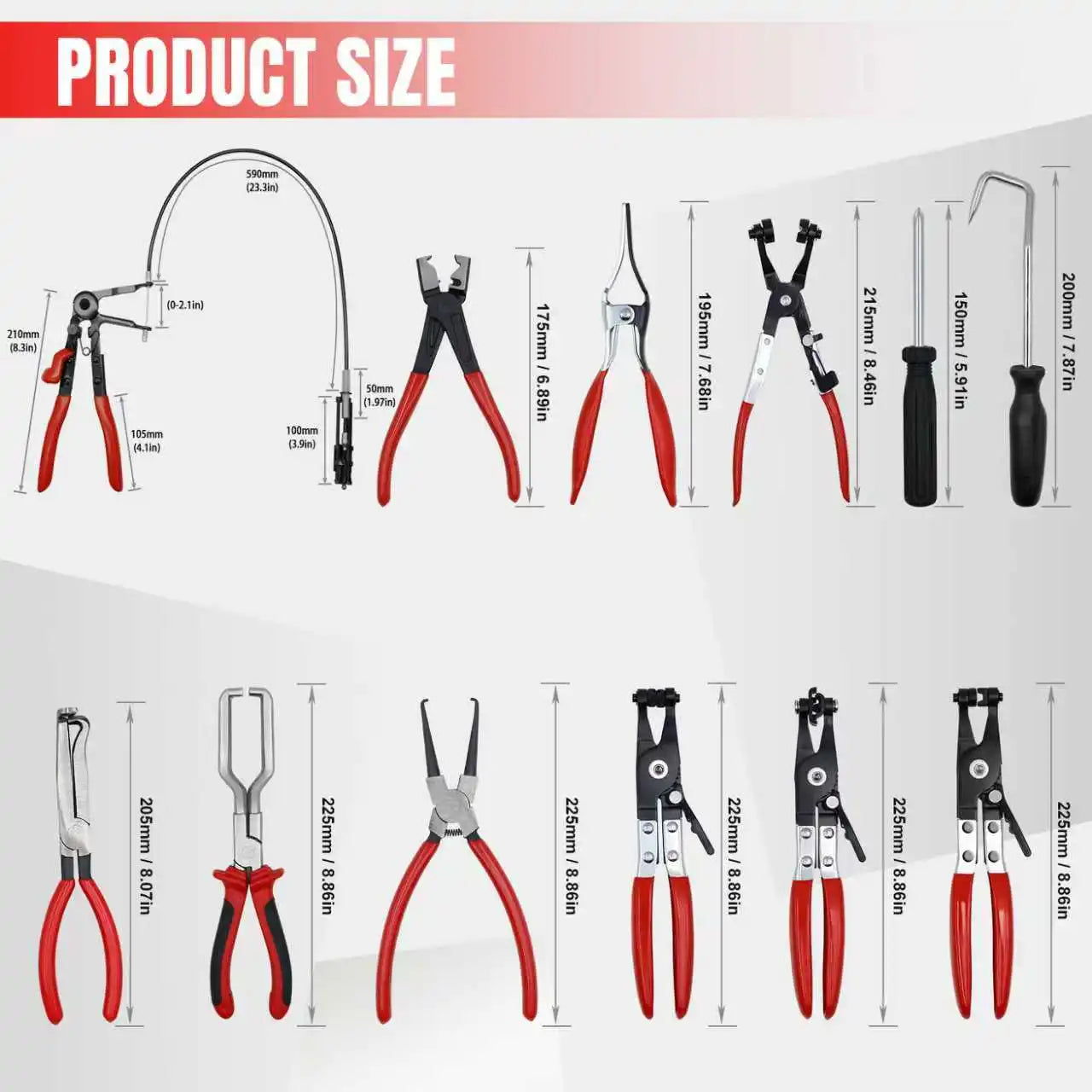 NIUXIANGDIY Hose Clamp Pliers Tool Set 16Pcs For Automotive