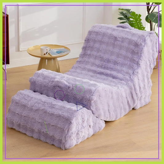 Memory Foam Bean Bag Chair Velvet Fabric With Adjustable Backrest