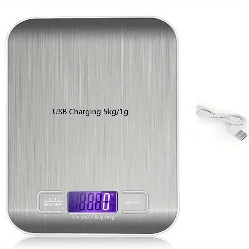 Kitchen Digital Scale Portable With LCD Display USB Charging