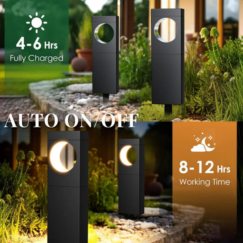 KPSTEK Solar LED Pathway Lights 4 Pack Outdoor Garden Decor