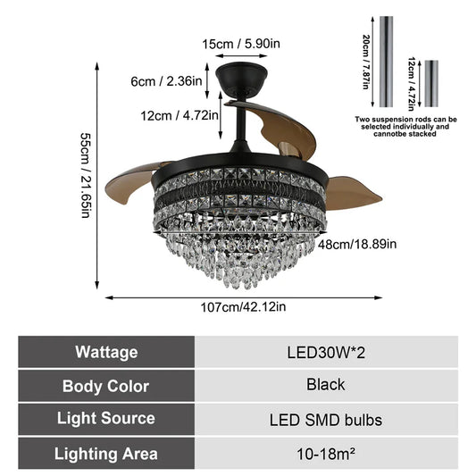 GreeLustr Modern Smart Ceiling Fan With LED Light And Remote