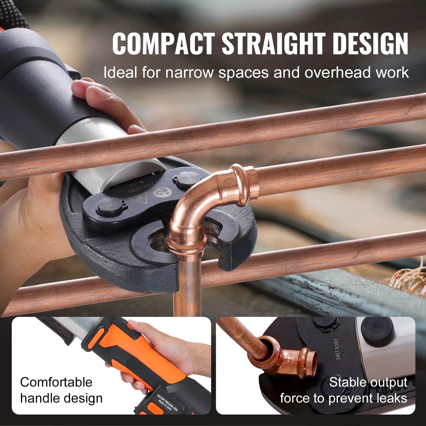 SucceBuy 18V Electric Pipe Crimping Tool Press Kit 3 Jaws