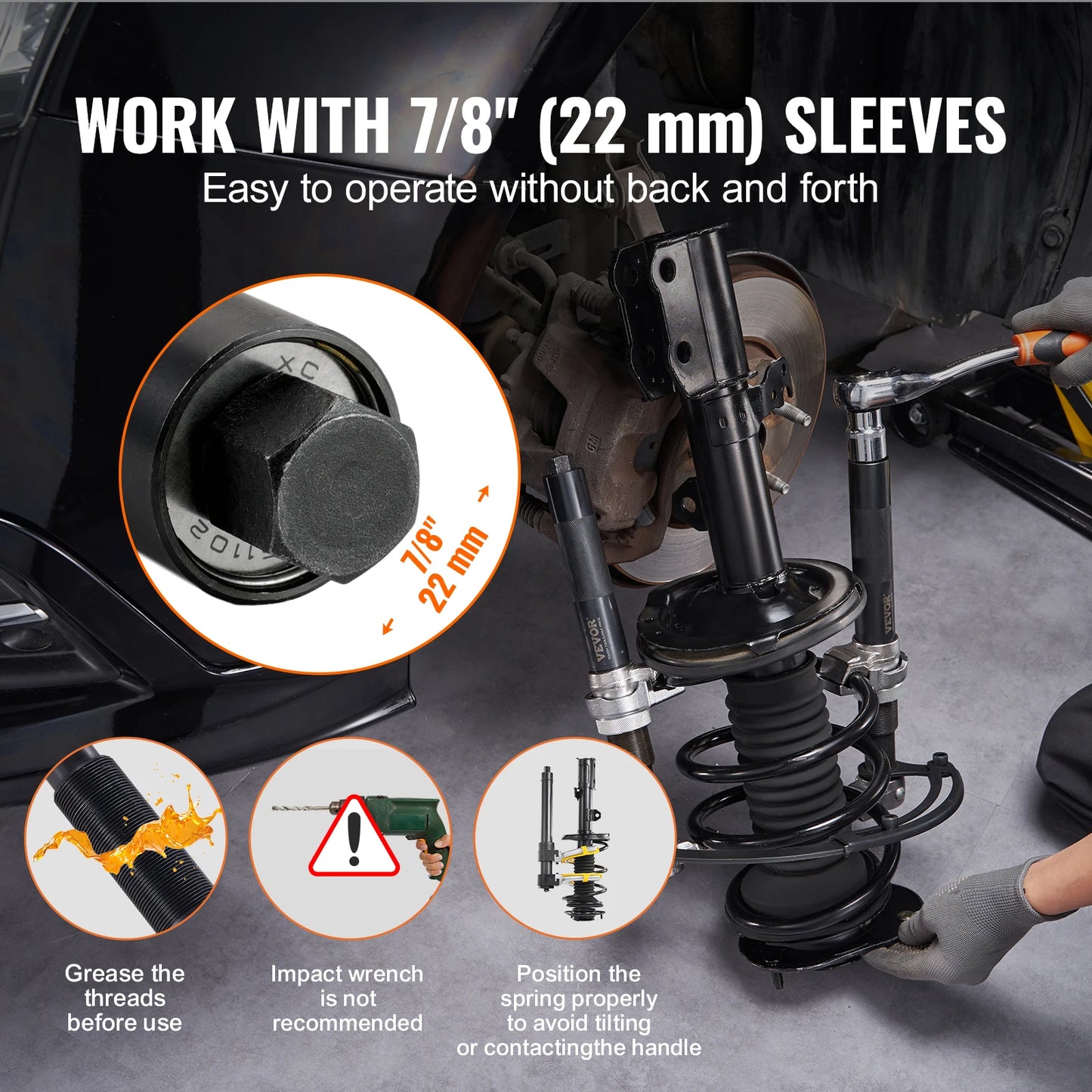 SucceBuy Coil Spring Compressor Tool 2pcs Heavy Duty  Strut Spring Compressor Set 2646 lbs Strut Spring Compressor for Truck ATV