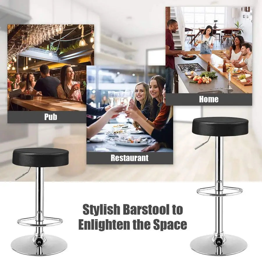XMSJ Height Adjustable Bar Stools Swivel PU Leather Armless
