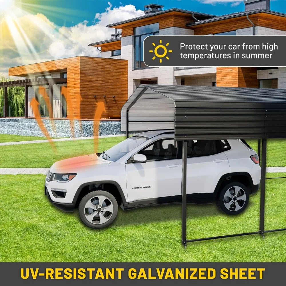 Heavy Duty Metal Carport Shelter With Galvanized Steel Roof