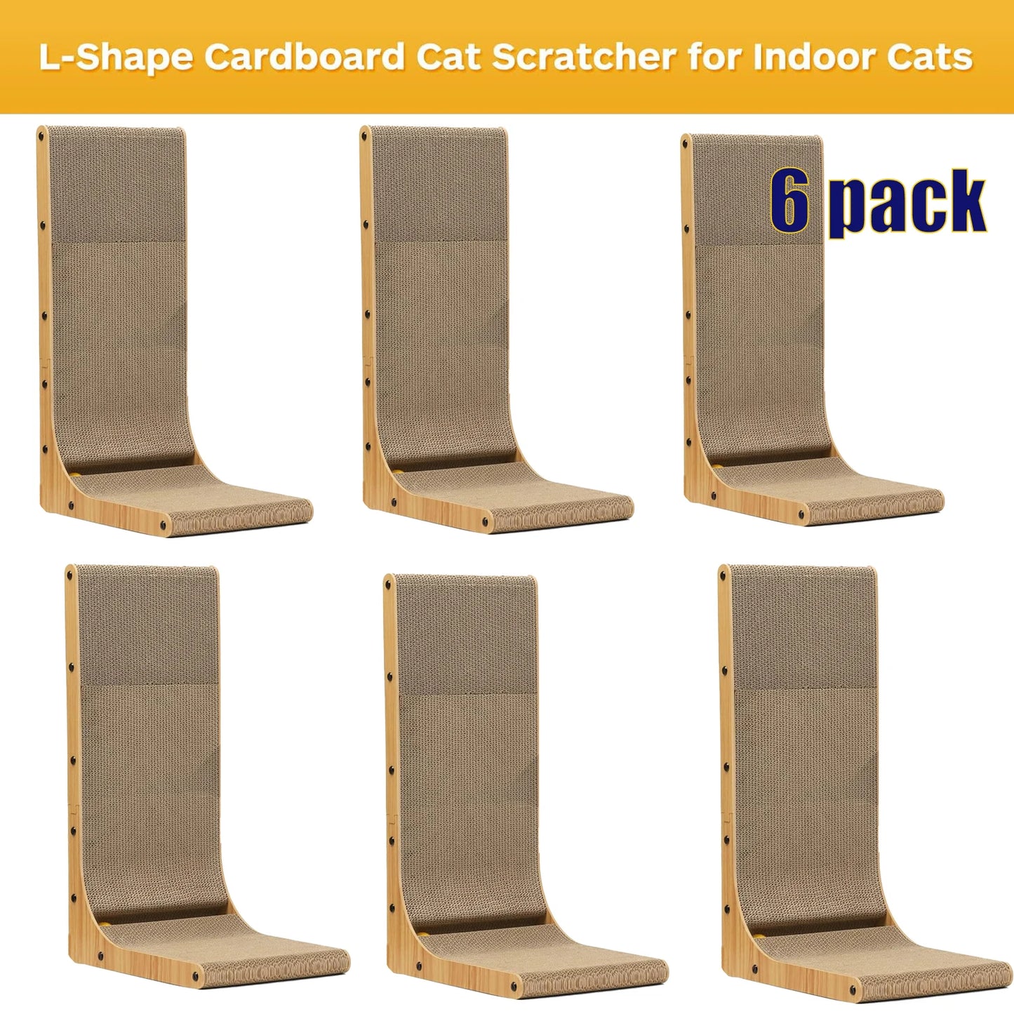 NONECN L Shape Cat Scratcher Pad For Indoor Cats Safe