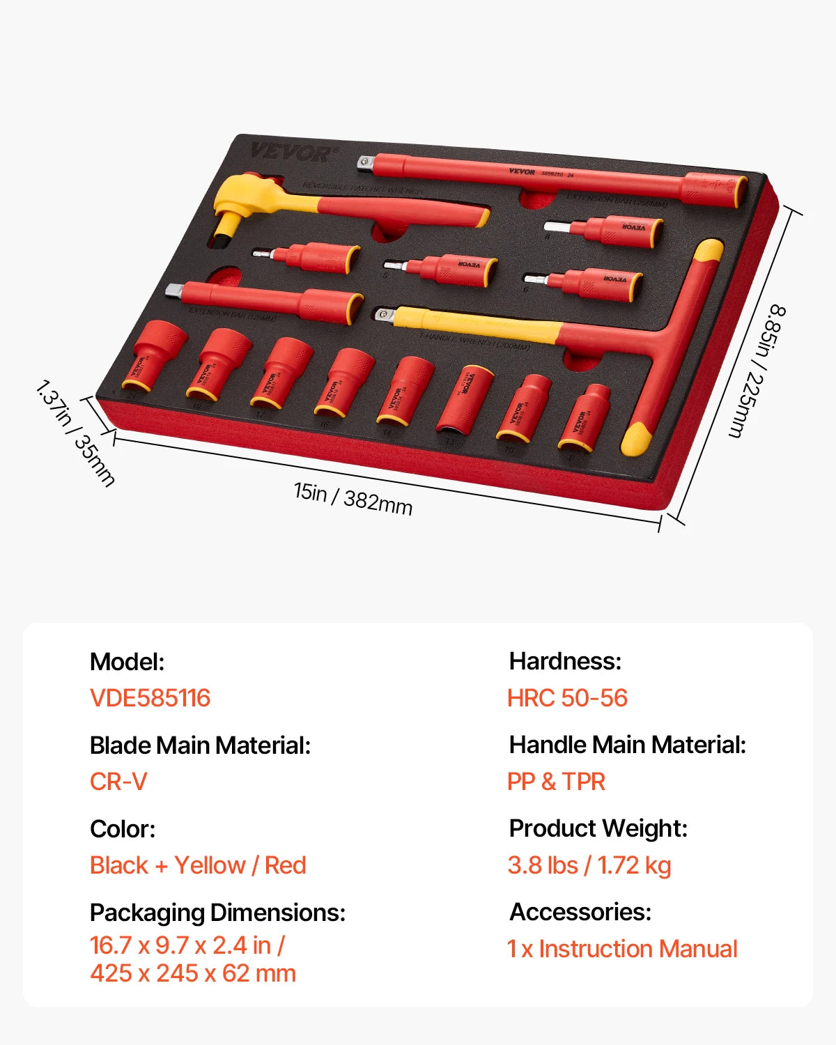 NONEDIY 11-Piece Insulated Screwdriver Set 1000V Electrician Tools