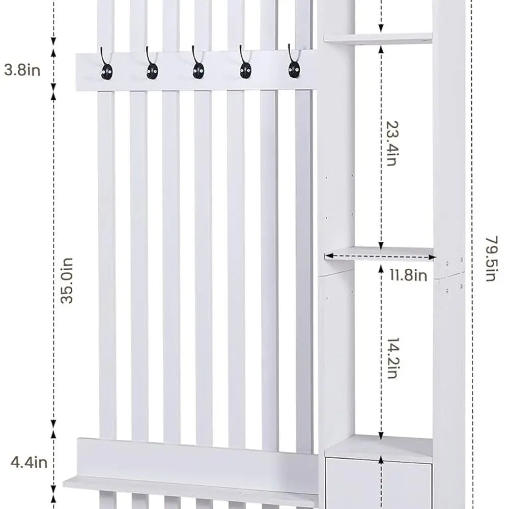 Room Divider With Shelves Freestanding Wood Privacy Screen Coat Rack