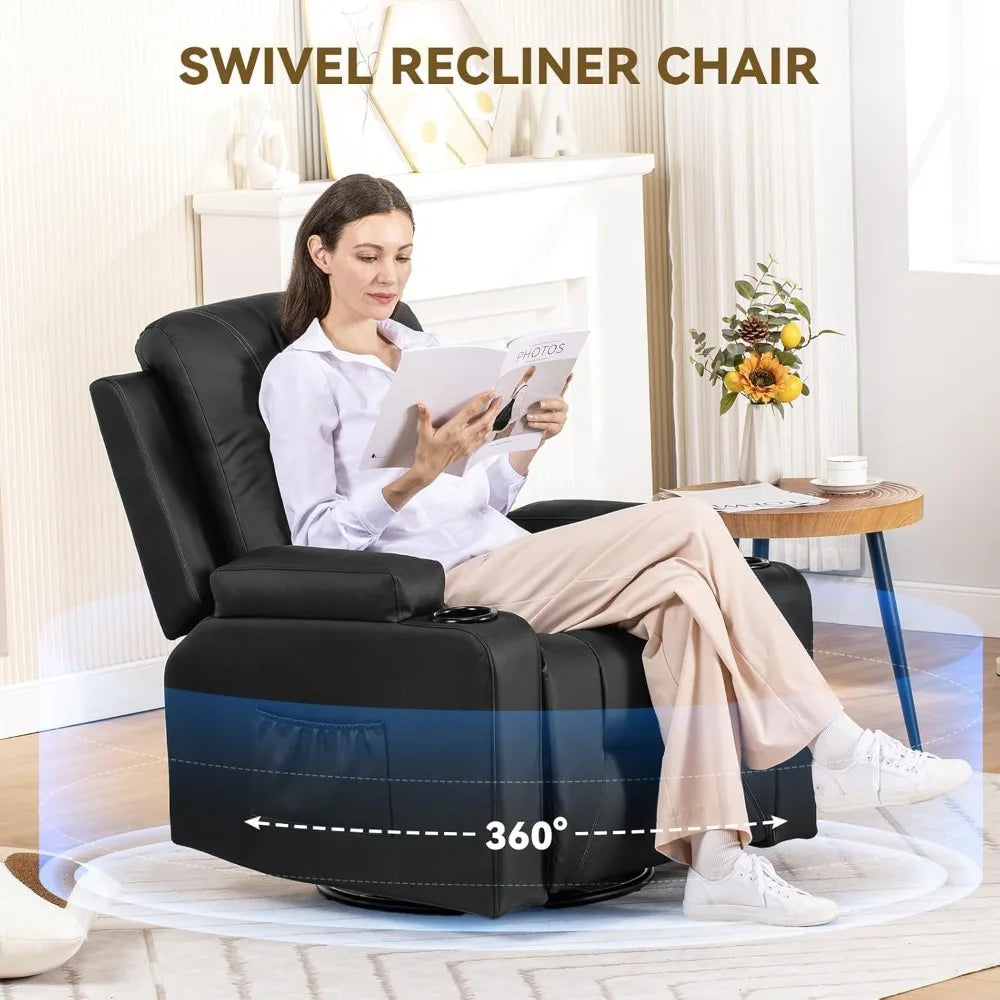 Recliner Massage Chair With Rotary Joystick And Cup Holder