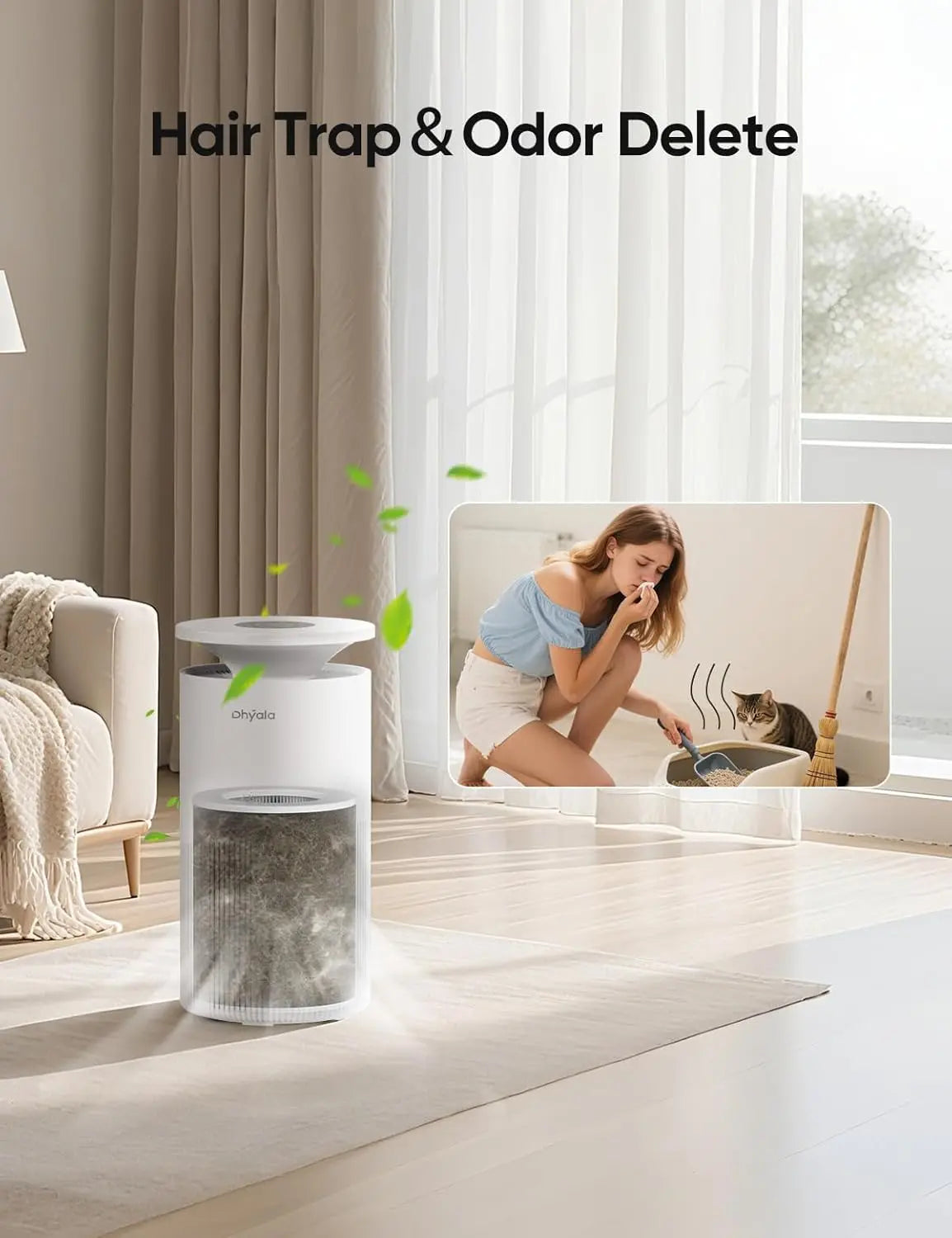 Room Air Purifier With H13 True HEPA For Pets WiFi