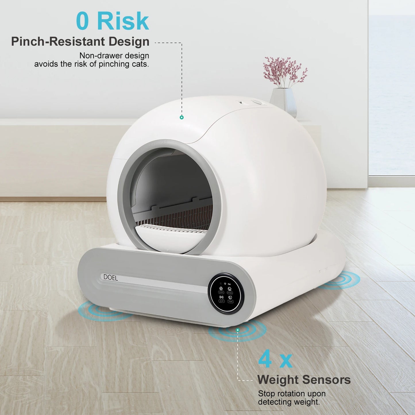 DOEL Self Cleaning Cat Litter Box with App Control